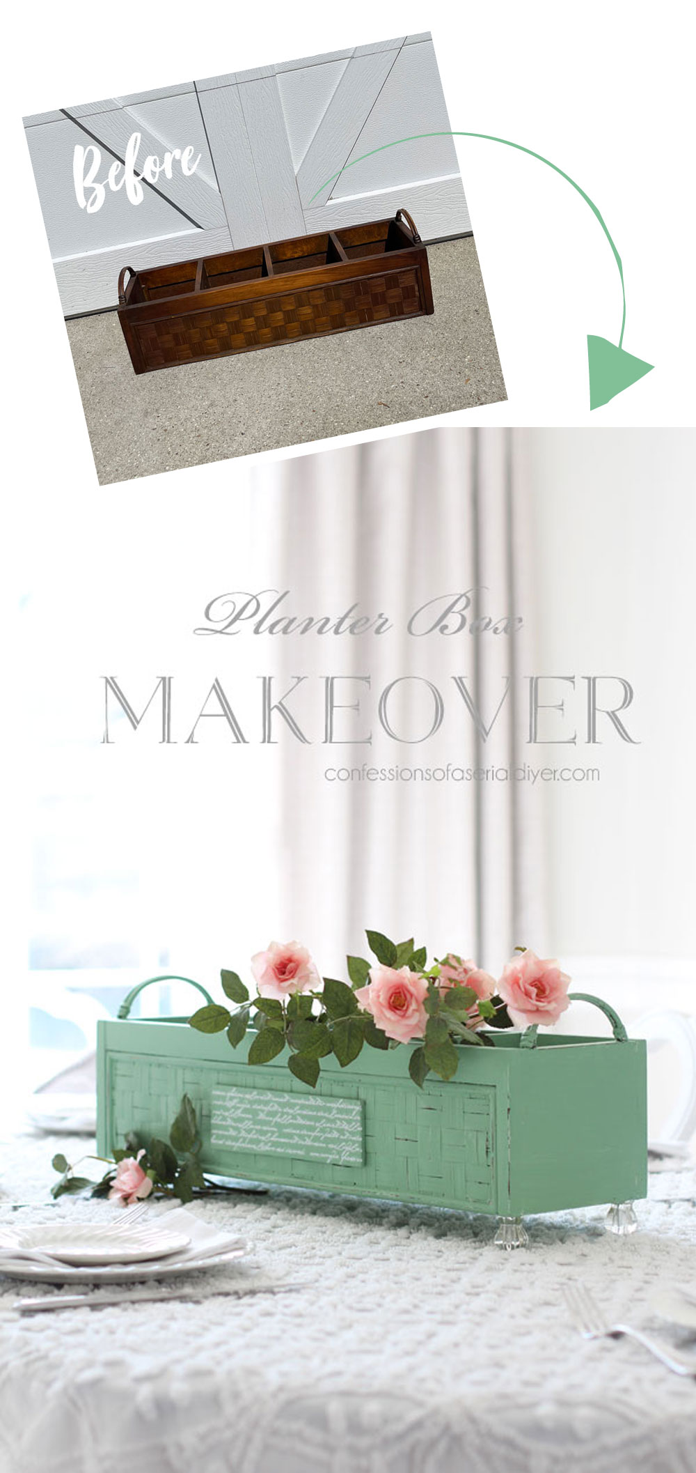 Planter Box Makeover in Mint Julep