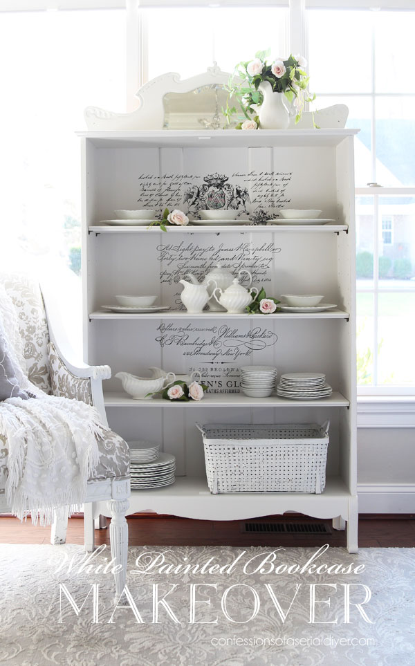 White Painted Bookcase Makeover