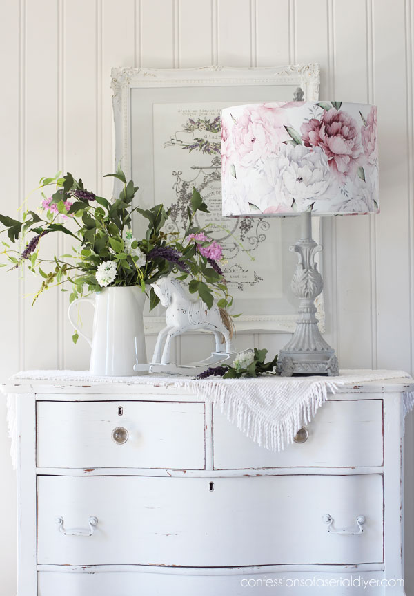 Lamp painted in Driftwood with White wax