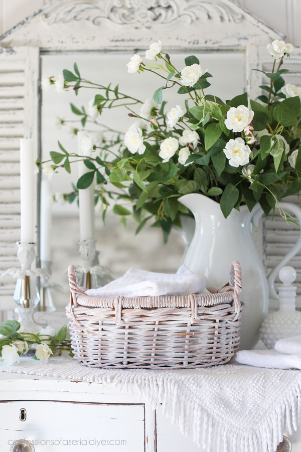 Whitewashed basket