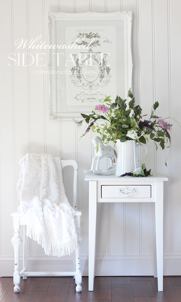 How to whitewash a side table