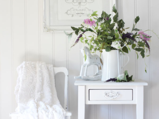 Whitewashed side table