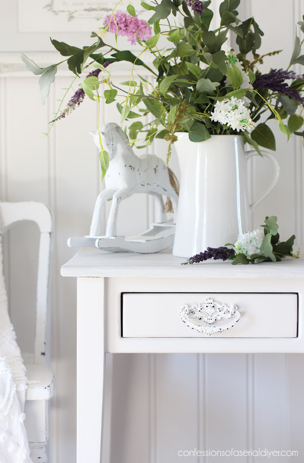 Whitewashed side table
