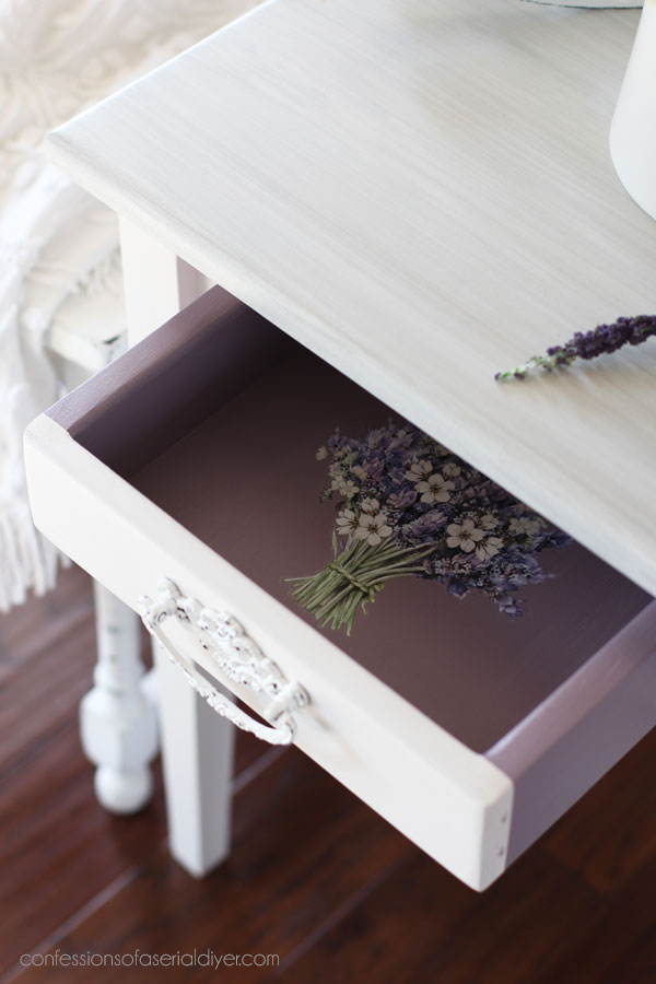 Whitewashed side table
