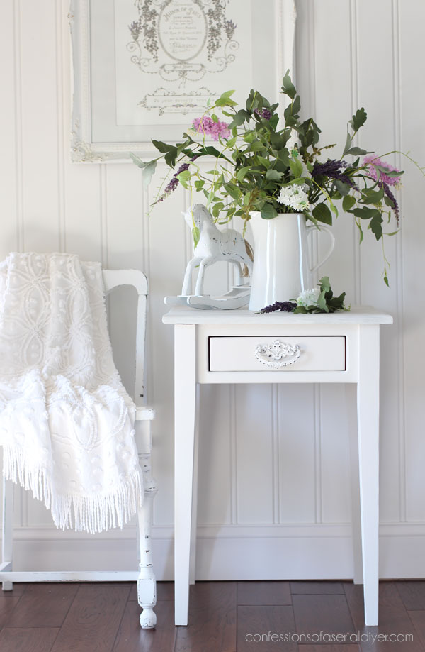 Whitewashed side table