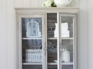 Vintage Cabinet with Glass Doors Updated