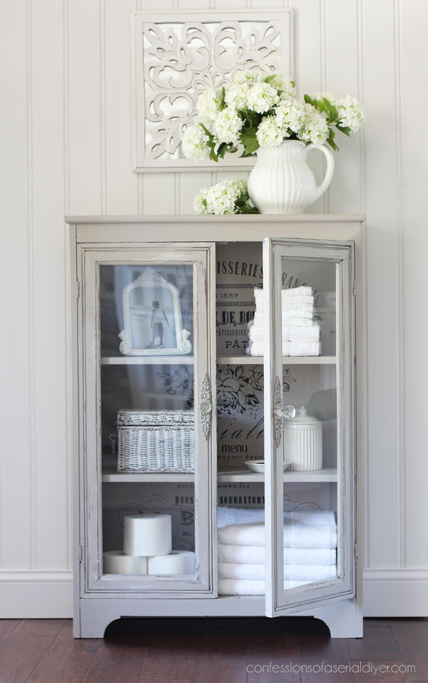 Vintage Cabinet with Glass Doors Updated