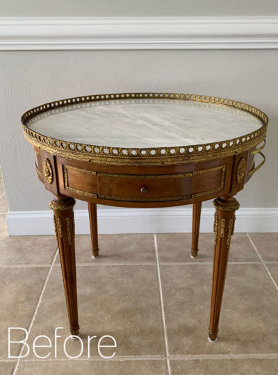 Painted marble top table