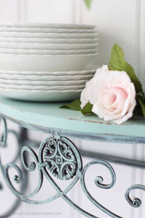 Shelf painted in Sea Glass by Dixie Belle