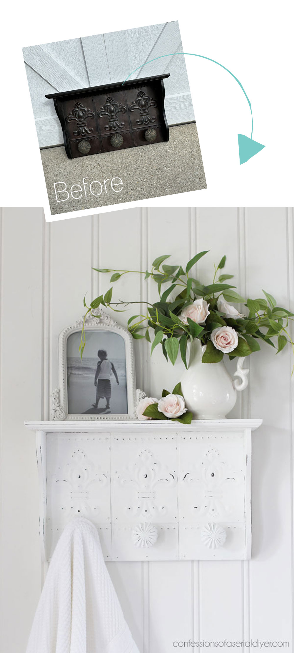 Painted shelf in Dixie Belle Cotton