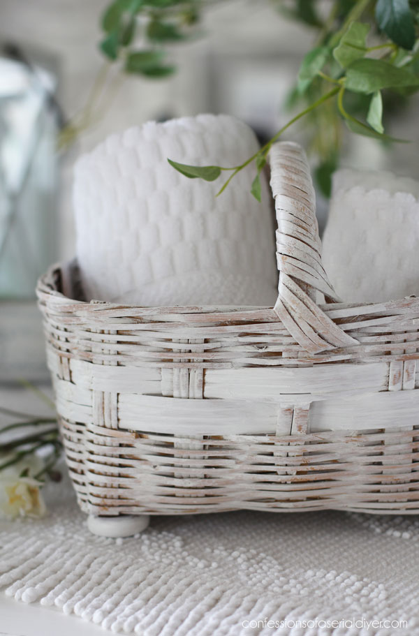 whitewashed basket