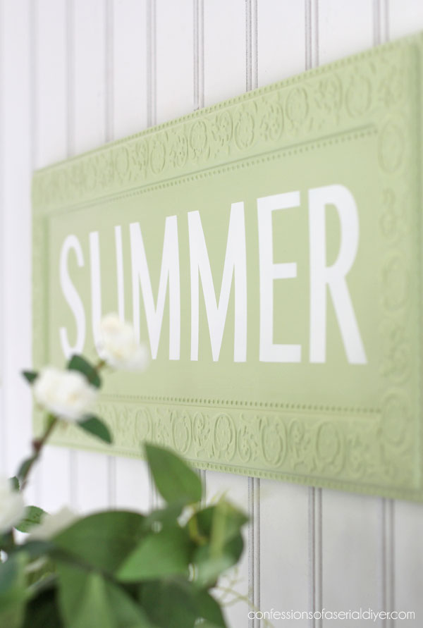 Summer sign from a thrift store sign