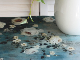 side table with decoupage