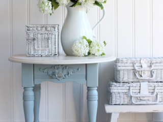 Two-toned painted side table makeover