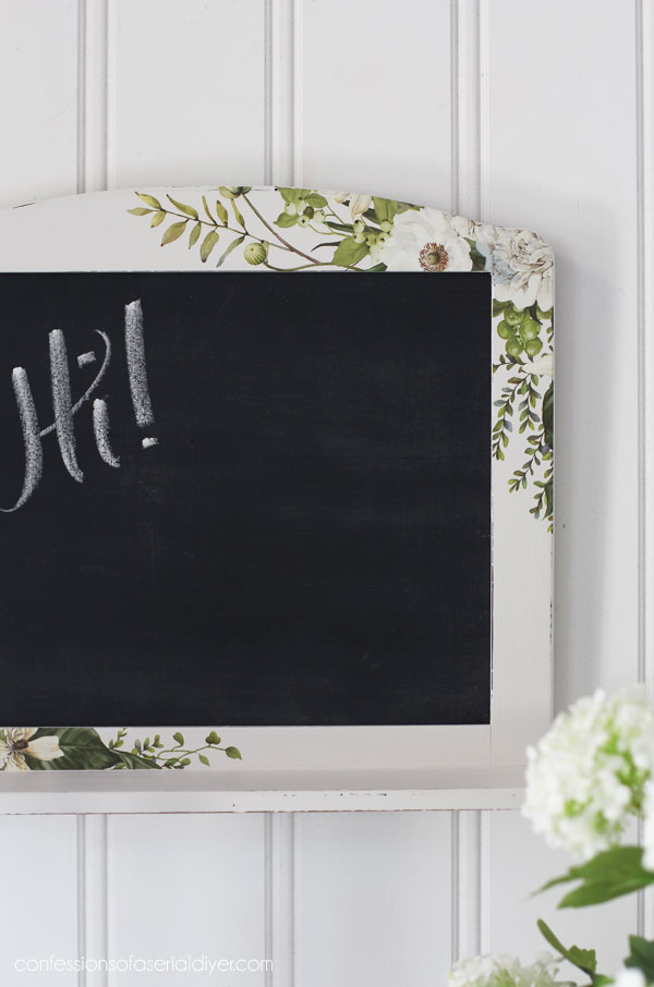 Froggy Meadow Greens Transfer on a chalkboard frame