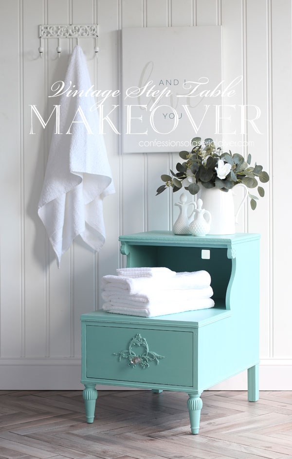 Painted Vintage Step Table Makeover