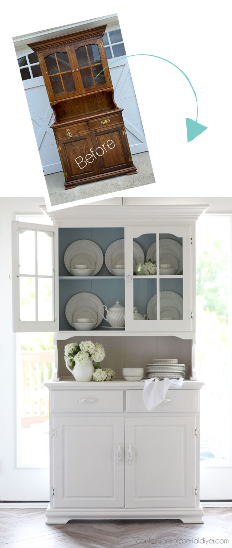 Hutch Makeover with Silk Mineral Paint | Confessions of a Serial Do-it ...