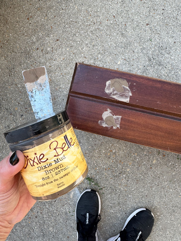 Fill hardware holes with Dixie Mud