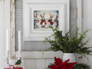 Holiday art from thrift store frames