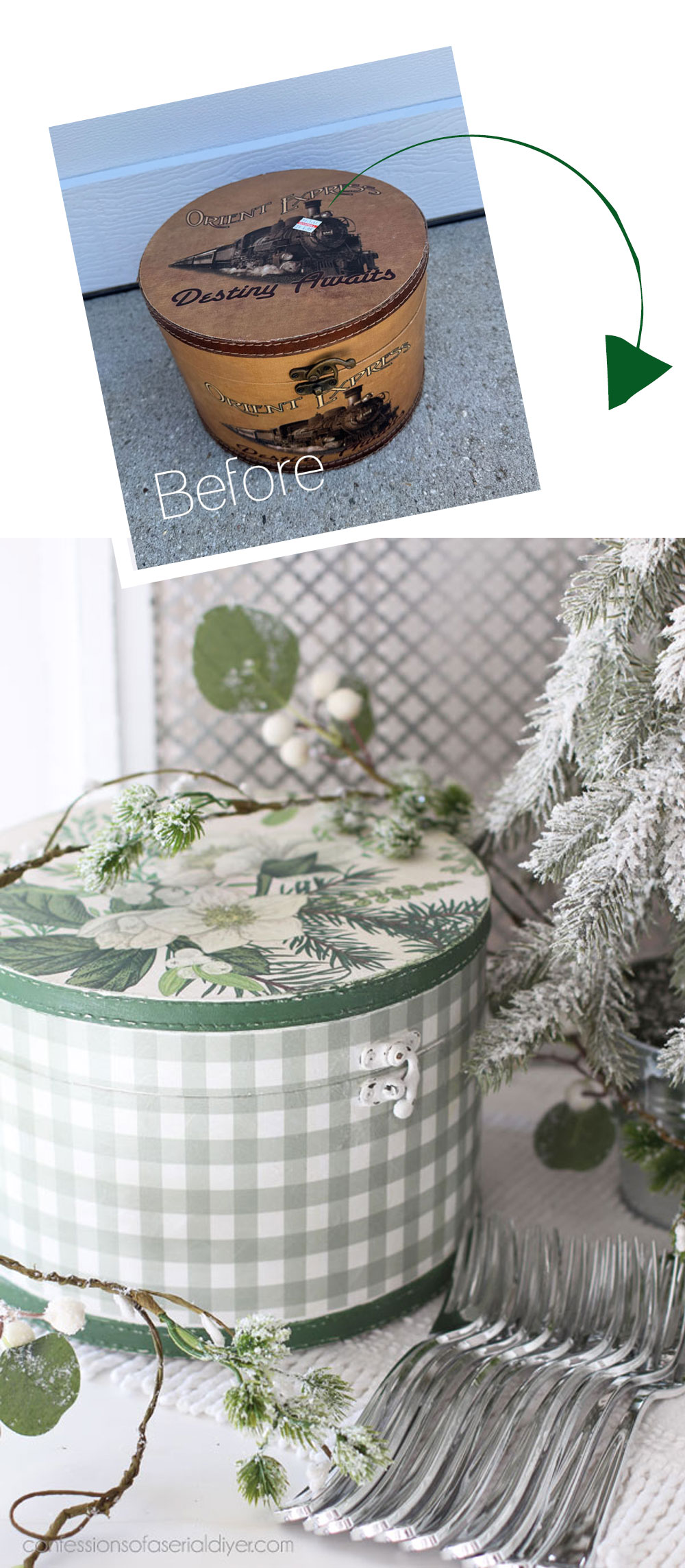 Update a thrifted Box for the holidays