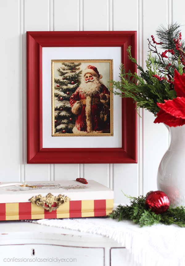 Santa holiday art from decoupage paper