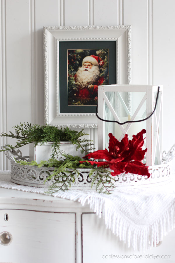 Santa holiday art from decoupage paper