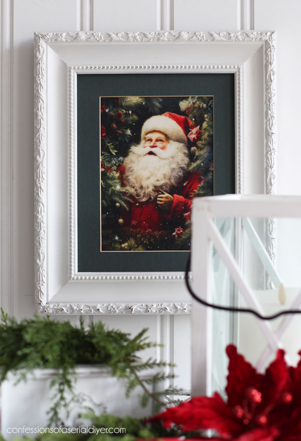 Santa holiday art from decoupage paper