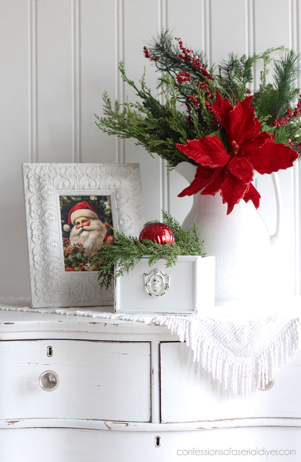 Santa holiday art from decoupage paper