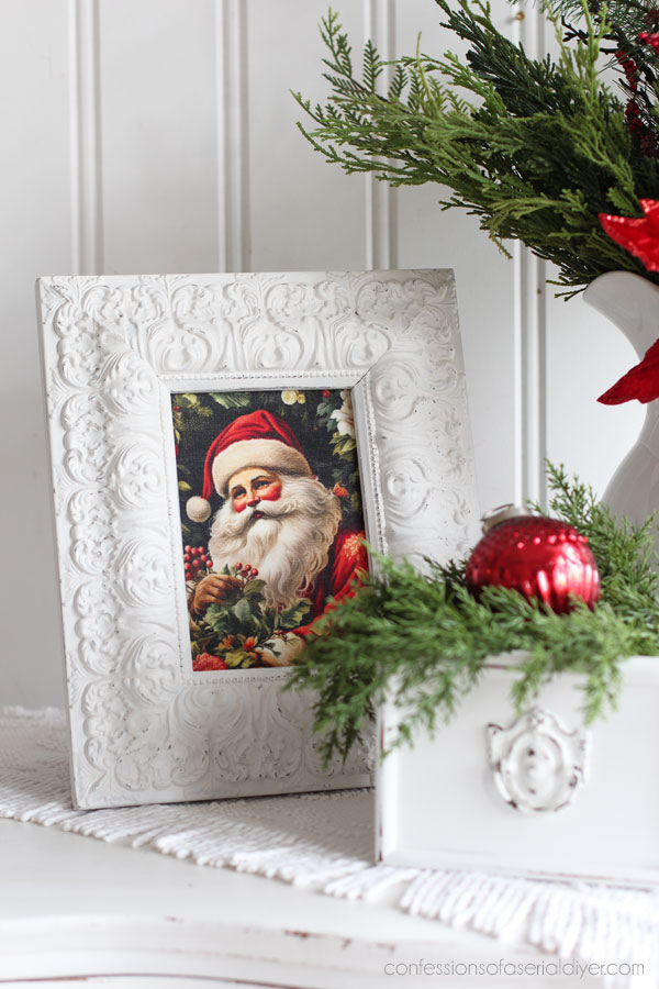 Santa holiday art from decoupage paper