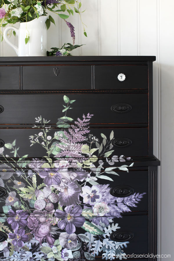 Vigorous Violet Transfer on Black dresser