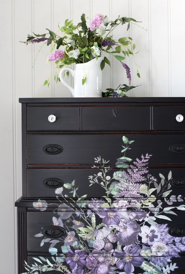 Black Floral Dresser
