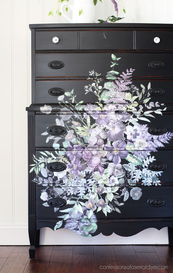 Black Floral Dresser | Confessions of a Serial Do-it-Yourselfer
