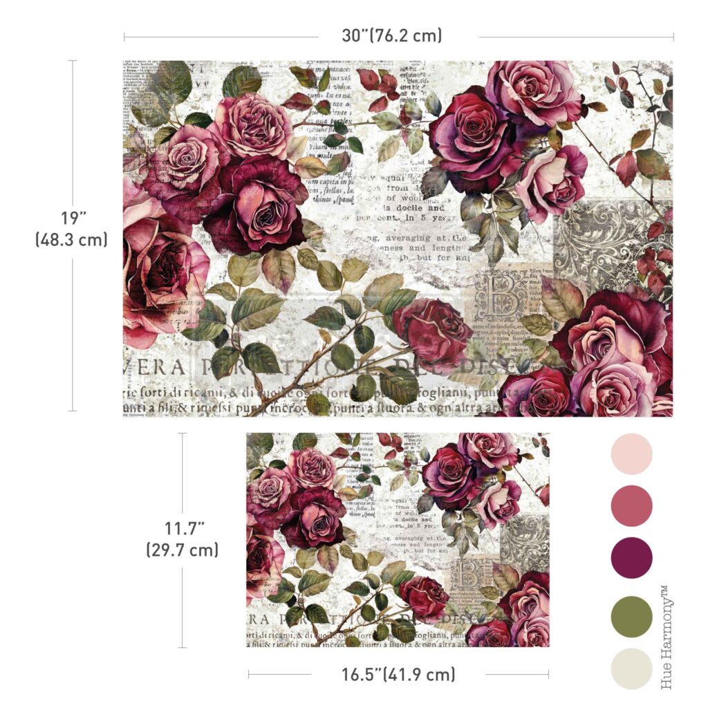 Crimson Elegance Decoupage Paper