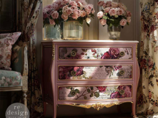 Crimson Elegance Decoupage Paper