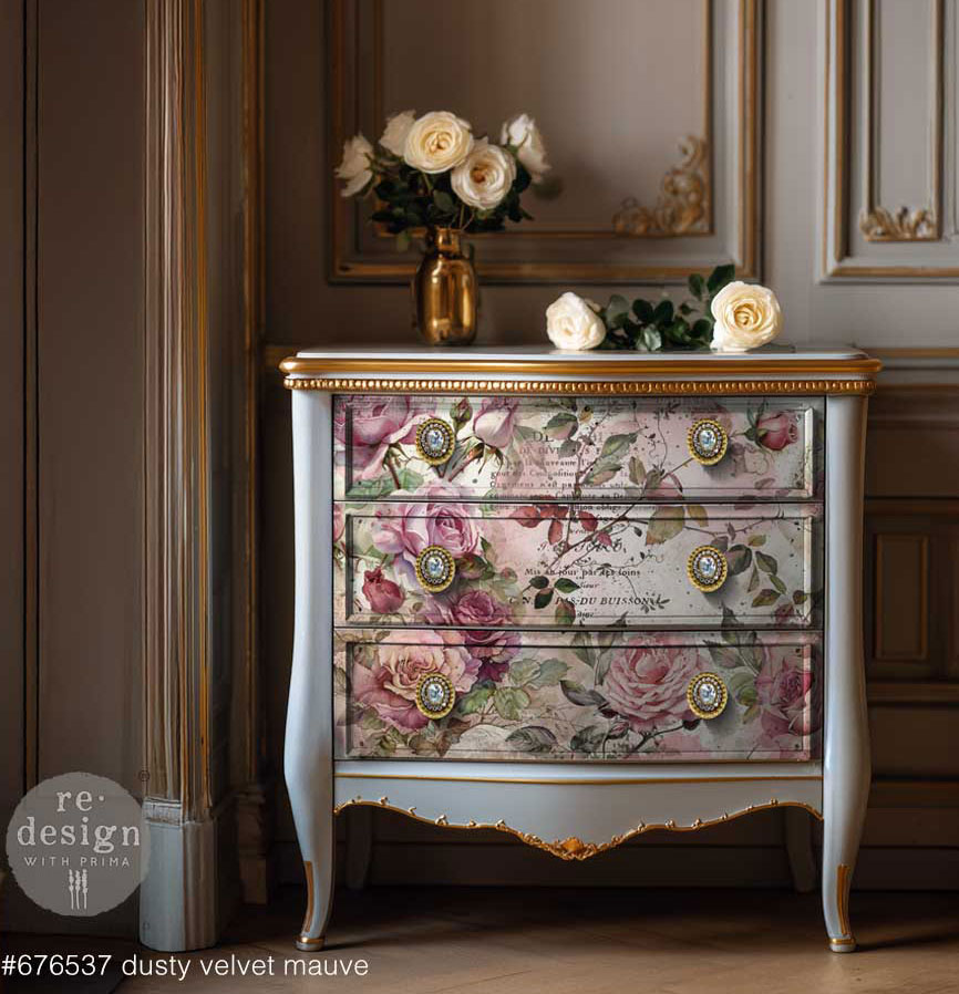 Dusty Velvet Mauve Decoupage Paper