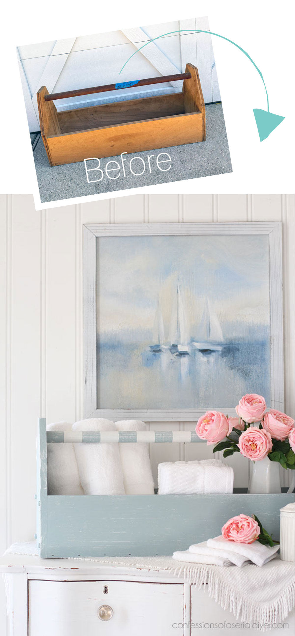 Coastal Toolbox makeover with Savannah Mist.