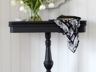 Vintage folding game table makeover
