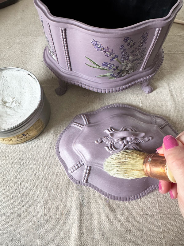 Applying wax with a french tip brush
