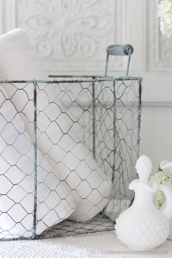 Painted wire basket