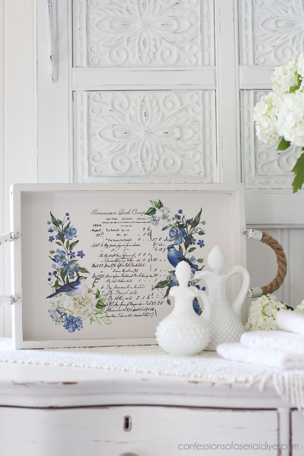 Tray makeover with transfers