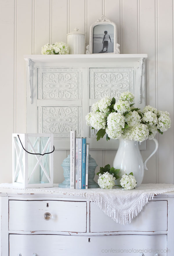 Bookends painted in Duck Egg Blue