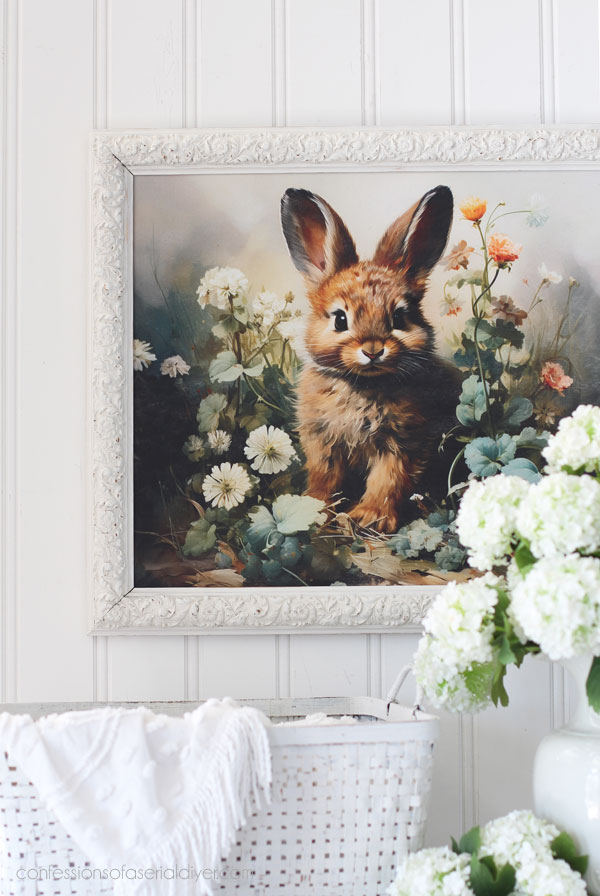 Three Thrifty Frame Upcycles into into Bunny Art