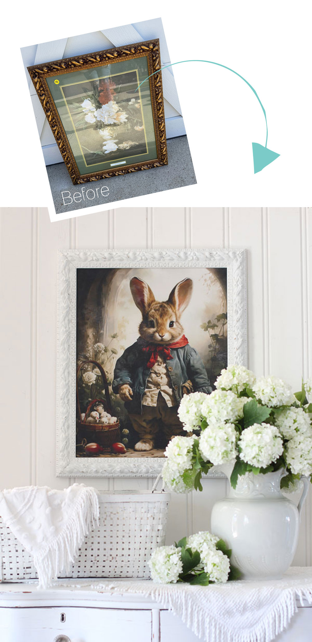 Three Thrifty Frame Upcycles into into Bunny Art