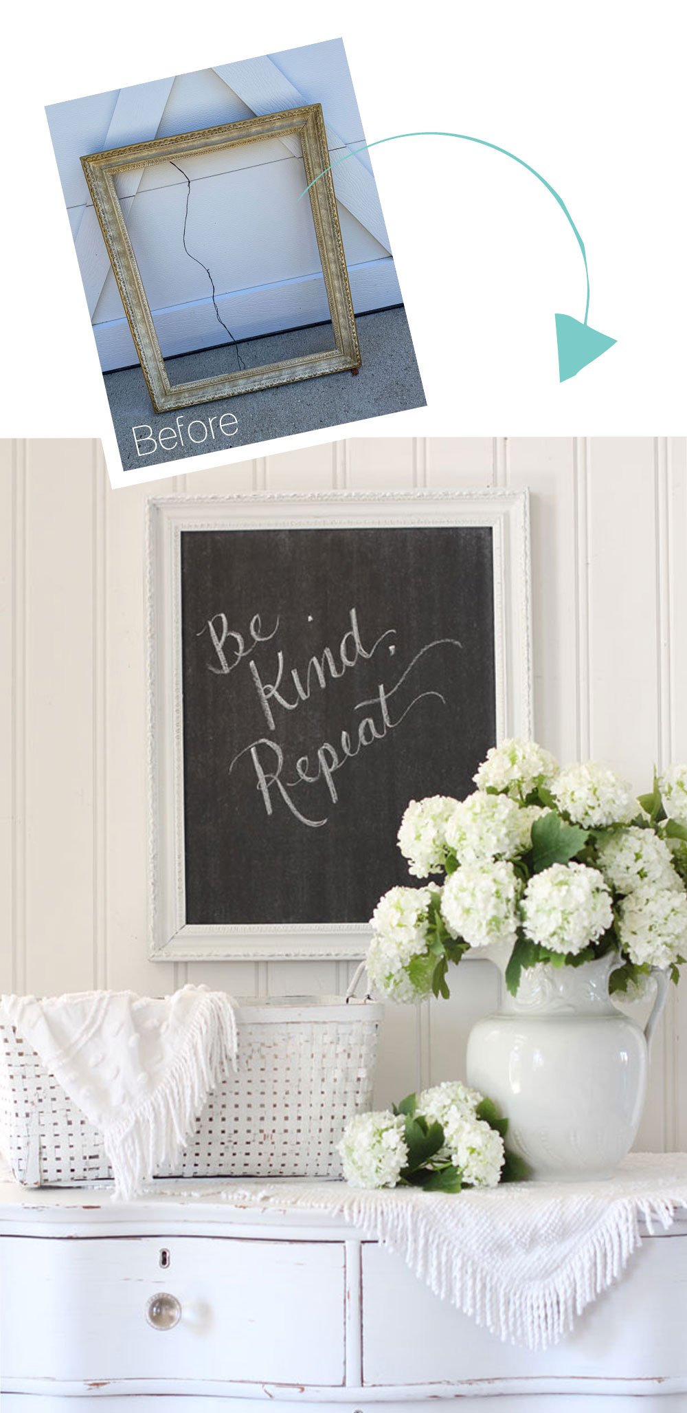Upcycle a thrift store frame into a chalk board