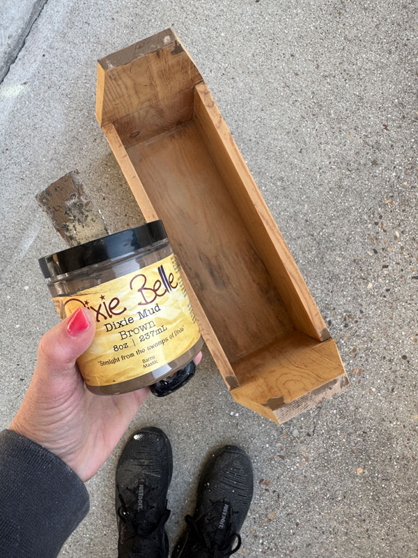 Use Dixie Mud to fill holes, gouges, etc