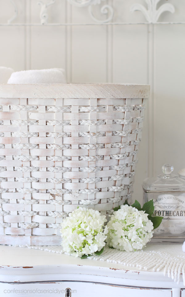 Whitewashed basket