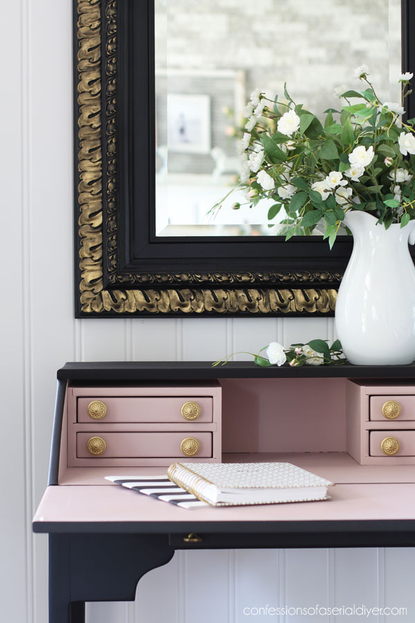 Black Painted Mirror Makeover