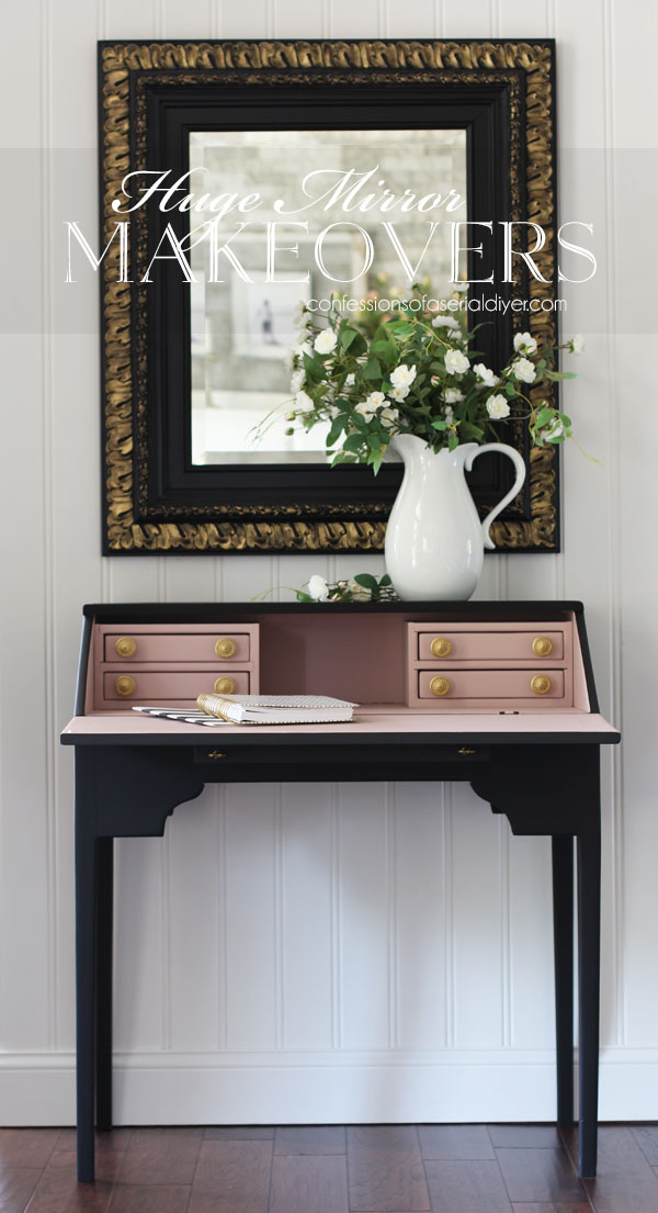 Black Painted Mirror Makeover