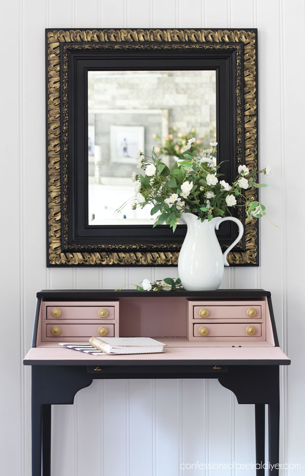 Black Painted Mirror Makeover