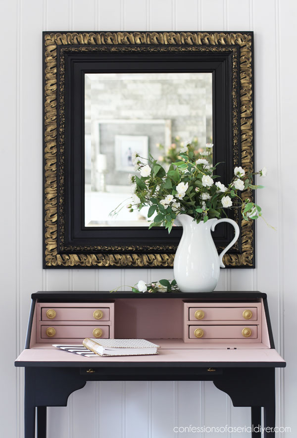 Black Painted Mirror Makeover